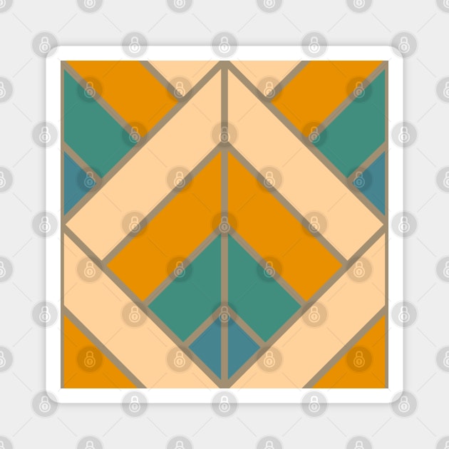 Geometric Pattern: Art Deco Diamond: Lily Magnet by Red Wolf