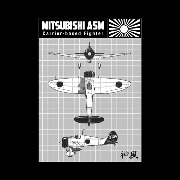 A5M FIGHTER AIRCRAFT DIAGRAM by theanomalius_merch