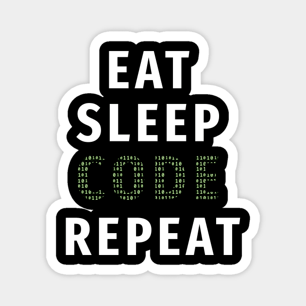 Eat Sleep Code Repeat Magnet by Dogefellas