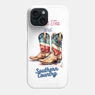 Country Western Patriotic Cowboy Boots Design Phone Case