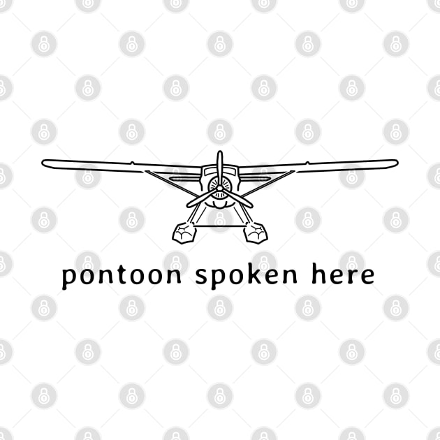 Floatplane line drawing "pontoon spoken here" black by soitwouldseem