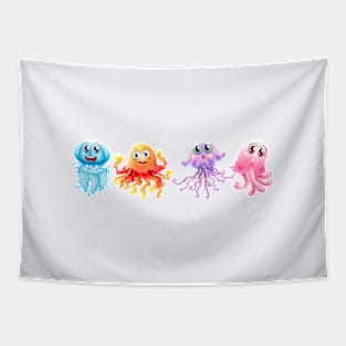 Bright Jellyfish Tapestry