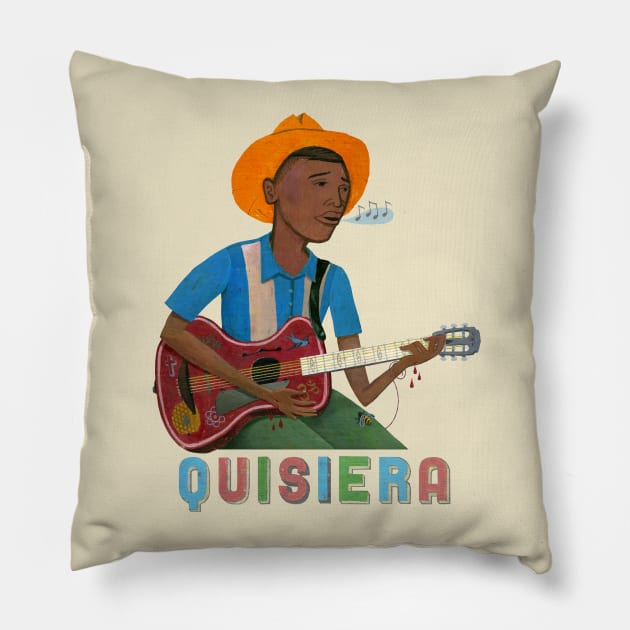 Quisiera Pillow by John Parra Art