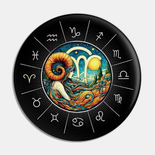 ZODIAC Aries - Astrological ARIRS - ARIRS - ZODIAC sign - Van Gogh style - 8 Pin