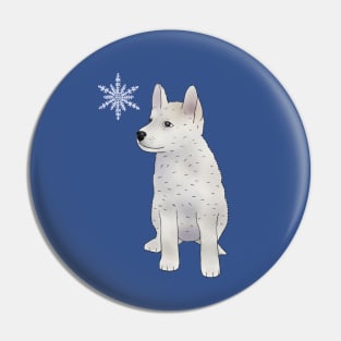 Hund mit Schneeflocke Pin