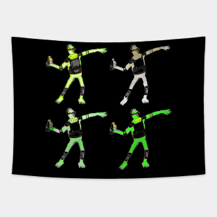 Banksy kermit Collage Tapestry