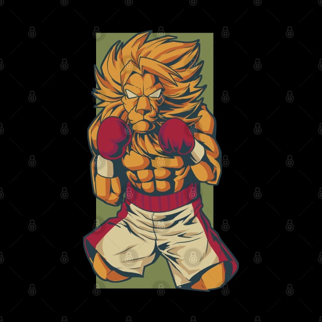 With boxing gloves in boxing ring - cartoon lion boxer by Modern Medieval Design