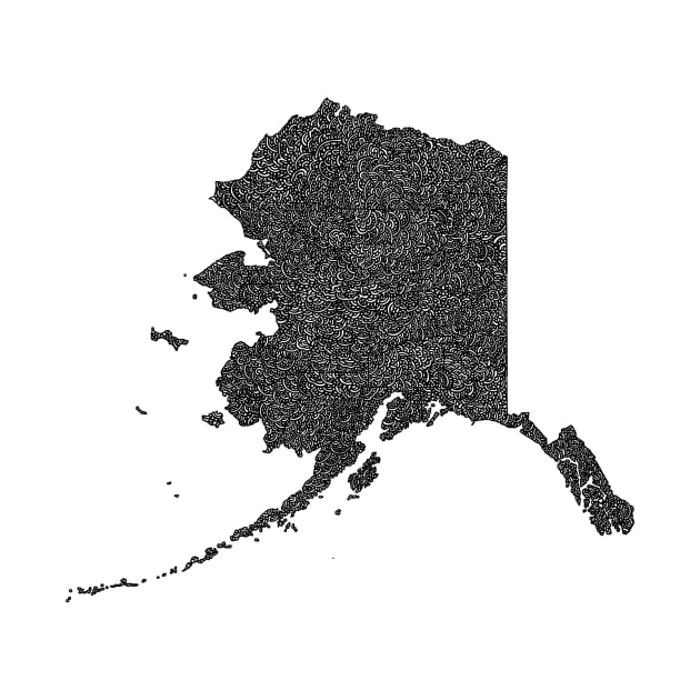 Alaska Map Design with Borders by Naoswestvillage