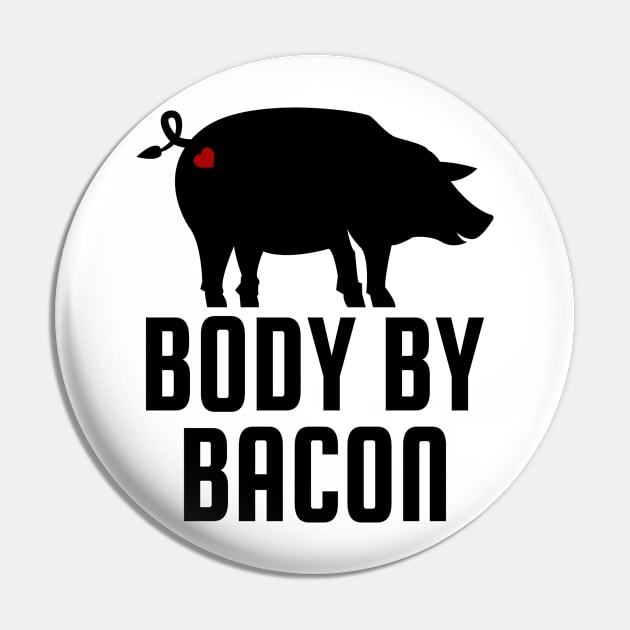 Body By Bacon, Funny Grilling Meat Smoking Bacon Lovers Pin by Jas-Kei Designs