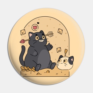 Romantic Black Cat | Yellow Pin