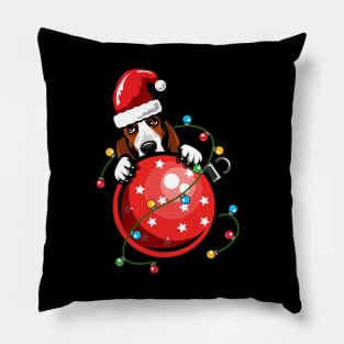 Santa Basset Hound Pillow