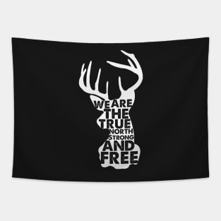 Canada Deer True North Strong And Free Tapestry