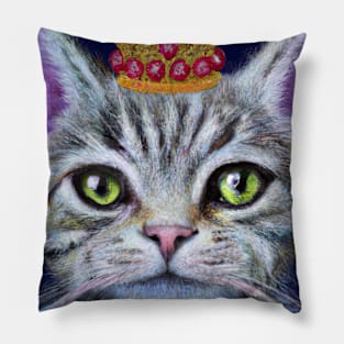 Cat with Crown Pillow