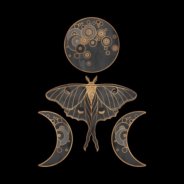 Luna Moth and Triple Moon - DARK by Olooriel