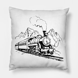 Steam train outline design Pillow