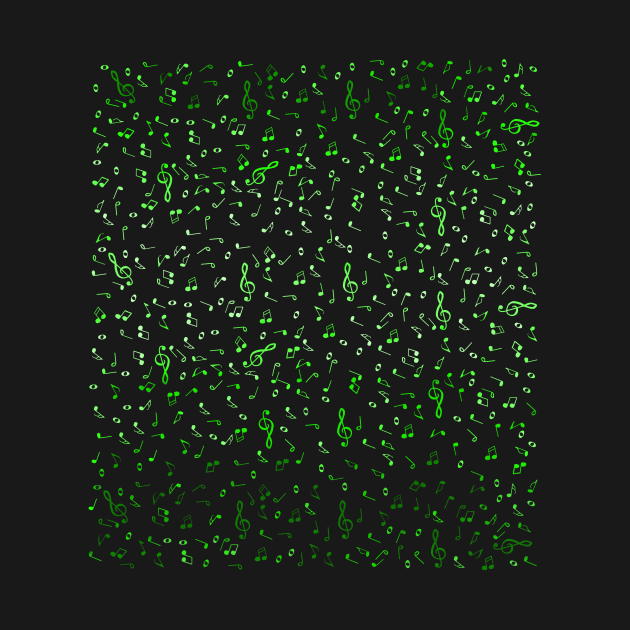 Green Gradient Music Notes by Art by Deborah Camp