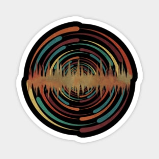 Geometric Sunset Vibes Sound Wave Magnet