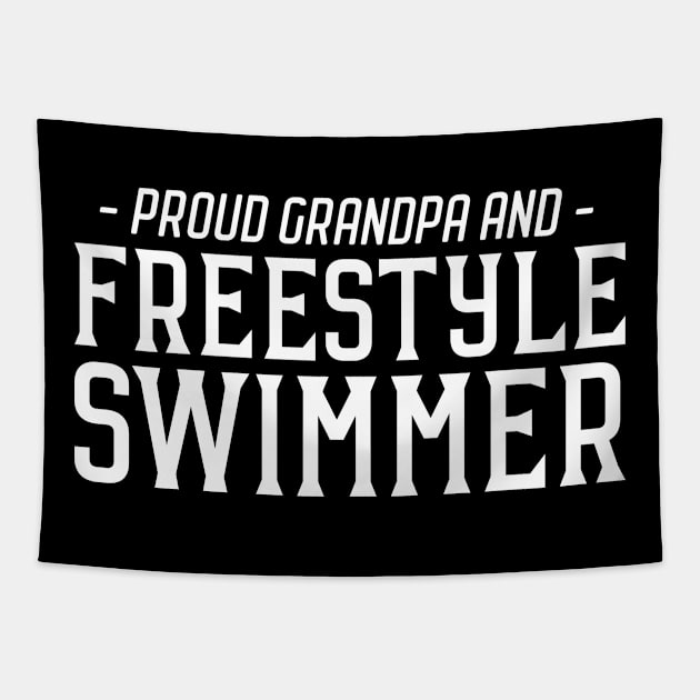 Freestyle Swimmer Grandpa Design Tapestry by BlueTodyArt