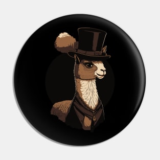 Alpaca Top Hat Pin