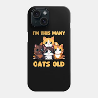 I'm This Many Cats Old 4th Birthday Phone Case