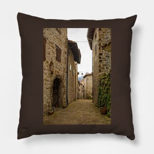 Street in Poffabro, North East Italy Pillow