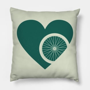 Heart with Mountain Bike Wheel for Cycling Lovers Pillow