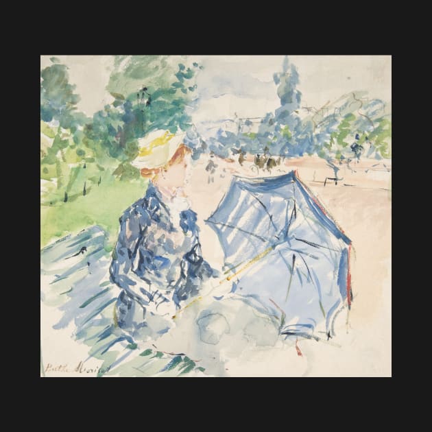 A Woman Seated at a Bench on the Avenue du Bois by Berthe Morisot by Classic Art Stall