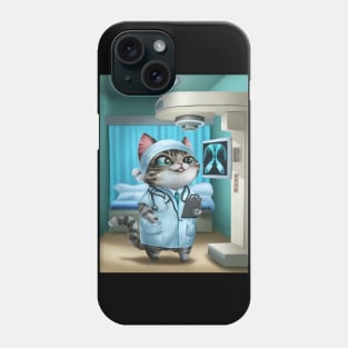 Cute radiologist cat Phone Case