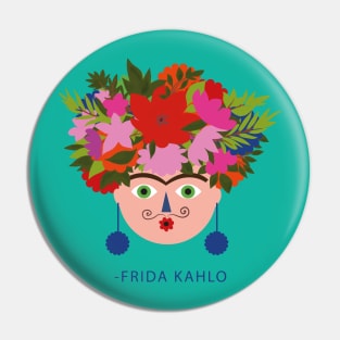 Cute colorful summer flowers frida kahlo feminist viva la vida women rights Pin