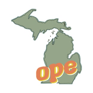 Ope, it's a Michigan Sticker T-Shirt