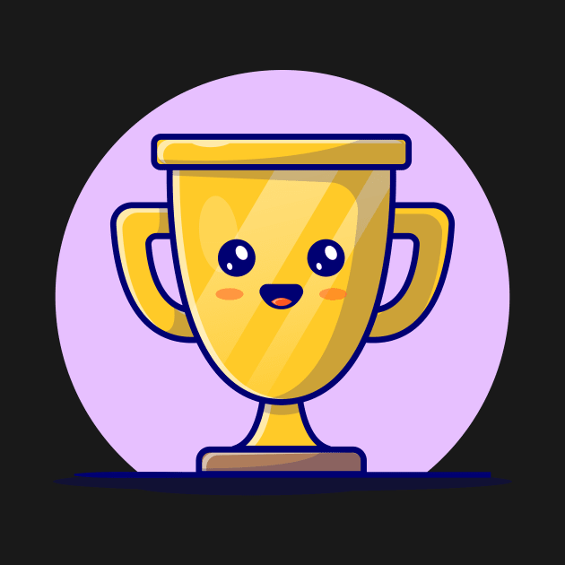 Cute Gold Trophy Cartoon Vector Icon Illustration by Catalyst Labs