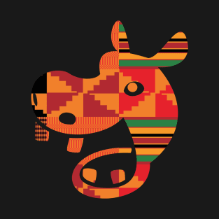 Hippo Animal with Kente Pattern T-Shirt