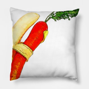 Dancing Banana and Carrot Pillow