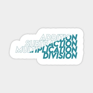 addition subtraction division multiplication math gift symbol design Magnet