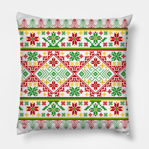 beautiful christmas day Pillow by noke pattern