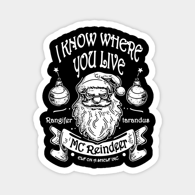 Gritty Santa Claus White Magnet by printedtruth