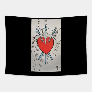 Three of swords tarot card Tapestry