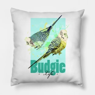 Tropical Aquarell Budgies Parakeets Parrot Life Pillow