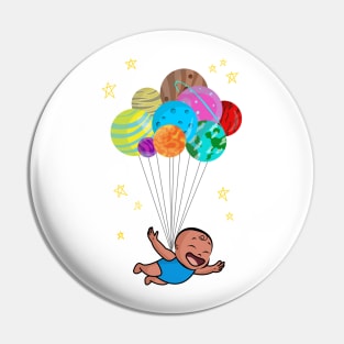 Aerospace Smiling Baby Boy Future Astronaut And Planets Pin