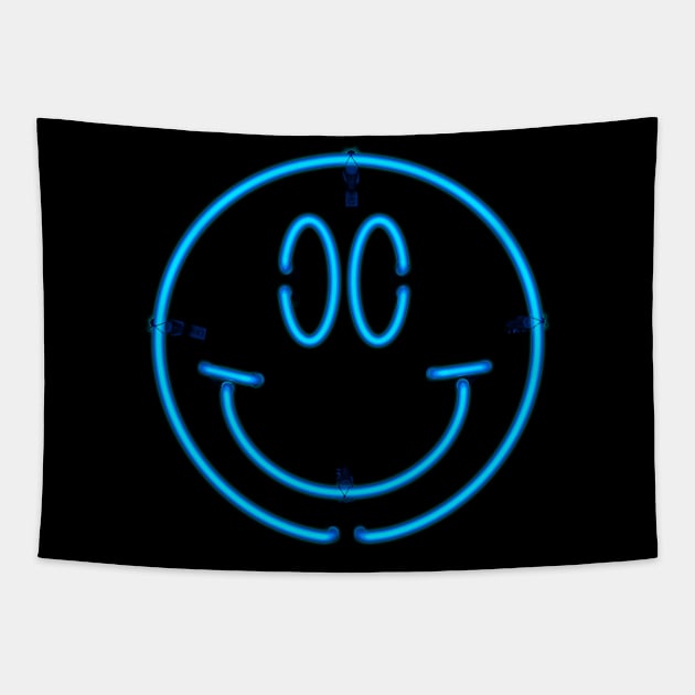 Neon Happy Face Tapestry by Ellz