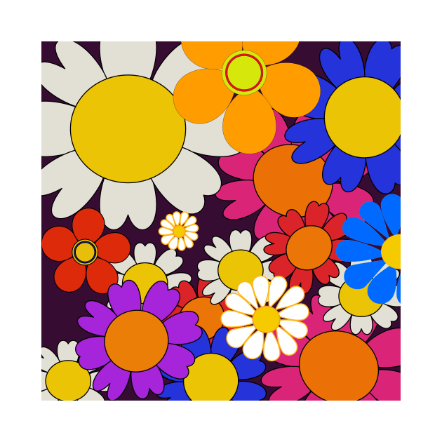 hippy daisy flower power design by pauloneill-art