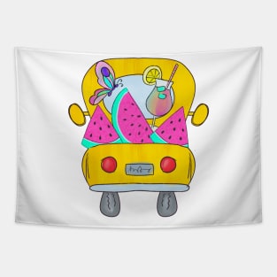 Vintage truck with watermelon Tapestry