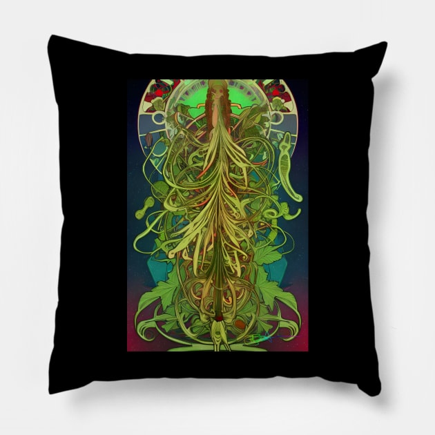 Trippy Psychonaut Surrealism 1 Pillow by Benito Del Ray