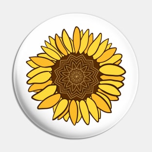 Mandala Sunflower Cute Handmade Colors Pin