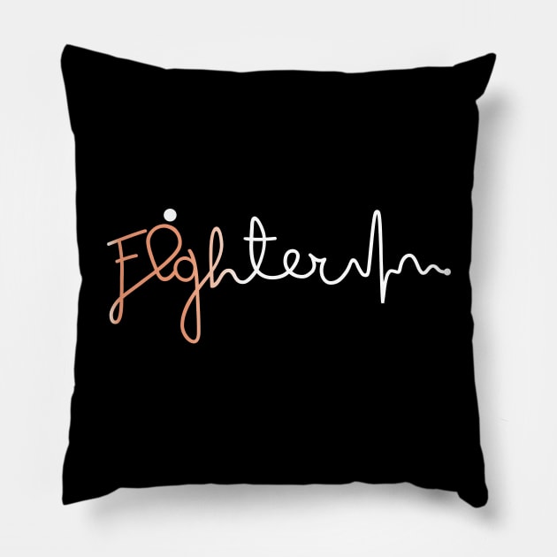 Fighter- Uterine Cancer Gifts Uterine Cancer Awareness Pillow by AwarenessClub