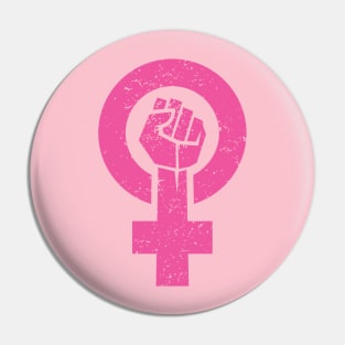 feminist fist, women symbol, girl power, equality women's era (pink) Pin