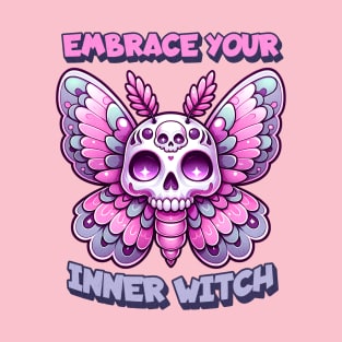 Embrace Your Inner Witch Pastel Skull Moth T-Shirt