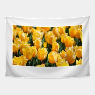 Neon Yellow Tulips Tapestry