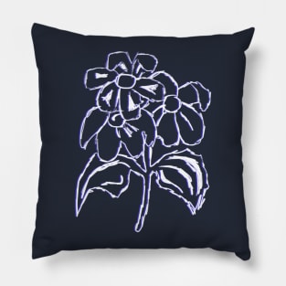 FLOWERS HANDSKETCH BLUE LAZER Pillow