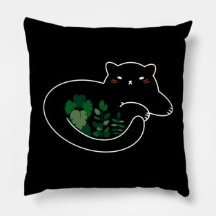 Cute Cat Design ‚Plant Lover‘ | Kawaii Black Cat | Handmade Design | By Atelier Serakara Pillow